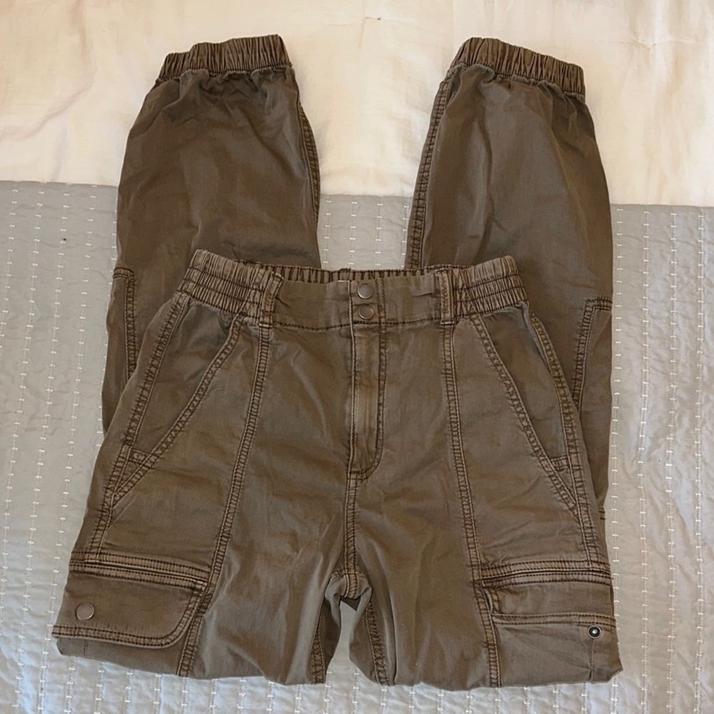 Garage Brown Sweatpants Relaxed Fit Elastic Waist